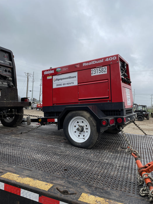 2022 Shindaiwa DGW400MDL Kubota D902 Engine, 23 HP, Dual Op Welder, Wire, Arc, Droop Stick, Tig, and CC Stick Functionality, Simulphase, 3 Phase and 1 Phase Gen Output, Single Axle NB Trlr, Slr Trckl Chrg 12V 12W, Fire Ext
