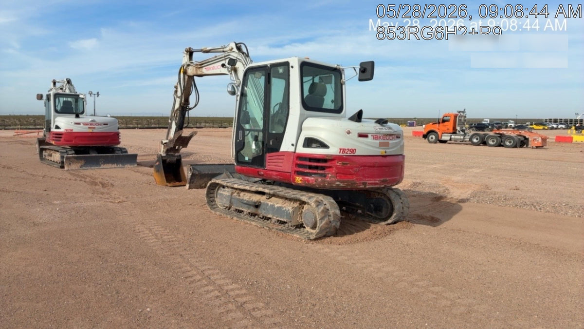 2019 Takeuchi TB290 Takeuchi TB290 Cab/Heat/AC w/Rubber Tracks, Auxiliary Hydraulics, Dozer Blade, Manual QC, 18/24/36" Buckets, Hydraulic Thumb Installed