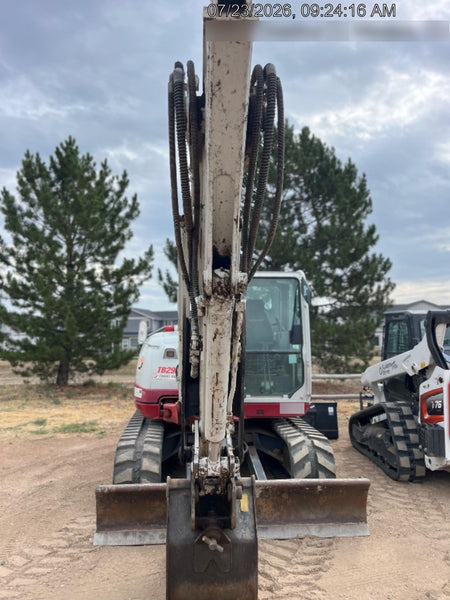 2019 Takeuchi TB290 Cab, AC, Rubber Tracks, Dozer Blade, Travel Alarm, Control Pattern Change Valve, Auxiliary Hydraulics w/18" Quick Coupler Bucket with teeth, 6.2 cu. ft. capacity/24" Quick Coupler Bucket with teeth, 8.6 cu. ft. capacity/36" Quick Coupler Bucket with teeth, 13.4 cu. ft. capacity, Quick Coupler, Hydraulic Thumb Installed