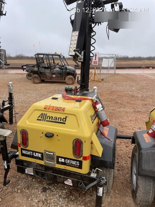 2022 Allmand NLV3GR (4) LED Light Fixture 350W, 23' Vertical Mast, 3kW Prime, Towable, ES Decals, T3