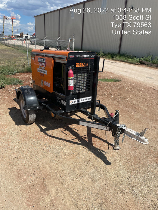 2021 Lincoln Electric Vantage 322 Vantage 322 Ready Pak 3 w/ Telematics & Decals, ORANGE (includes trailer, cable rack, fender light kit)