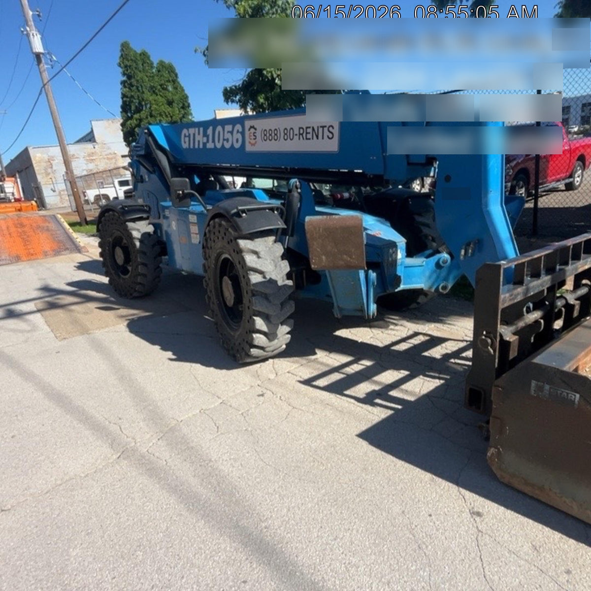 2019 Genie GTH-1056 Cab/Heat/AC, Solid RT Tires, LED Work Lights, Beacon 60" QA Carriage, 60" Forks