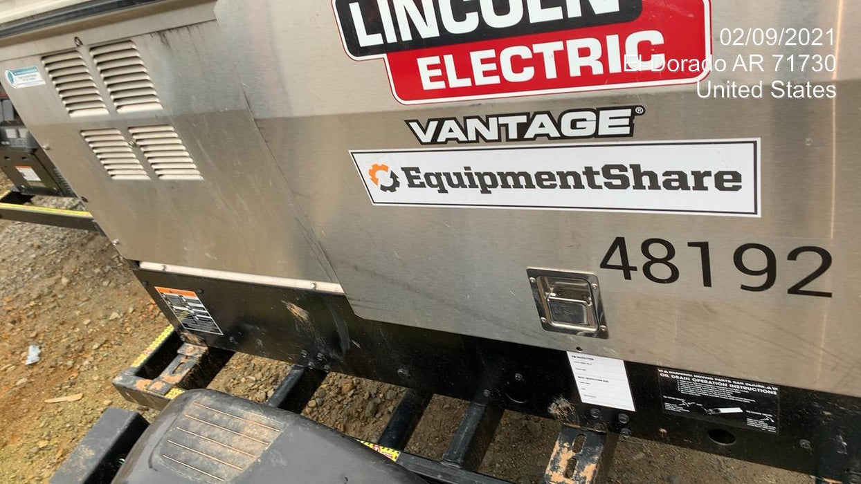 2019 Lincoln Electric Vantage 322 Ready-Pak 3, Two Wheel Trailer, Fender and Light Kit, Cable Rack