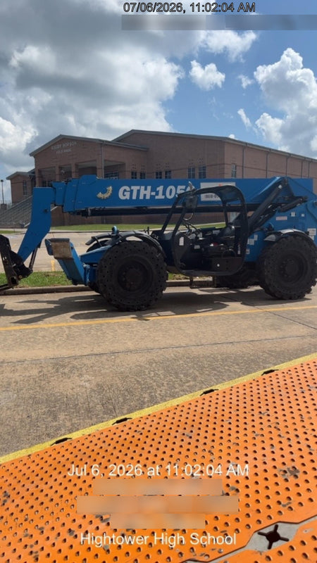 2019 Genie GTH-1056 Canopy, Solid RT Tires, LED Work Lights, Beacon 60" QA Carriage, 60" Forks