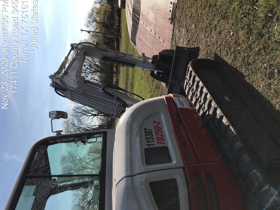 2020 Takeuchi TB250-2C Cab/Heat/Air, Rubber Tracks, Manual TAG QC