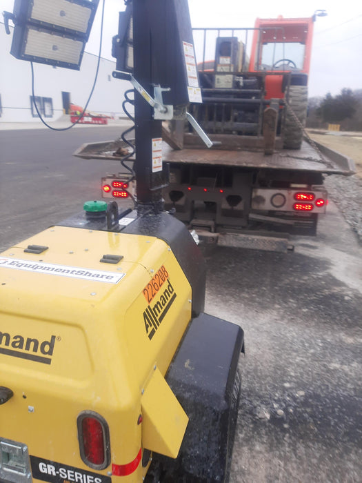 2022 Allmand NLV3GR (4) LED Light Fixture 350W, 23' Vertical Mast, 3kW Prime, Towable, Deep Sea L401, Leveling Jacks, Yanmar T4F 5.8hp