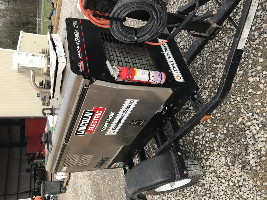 2019 Lincoln Electric Vantage 322 Lincoln Vantage 322 Welder w/Trailer, Light Kit, Cable Rack