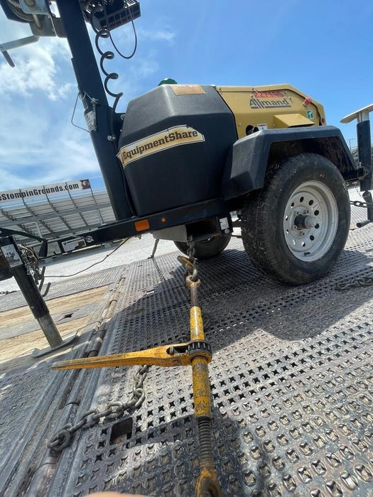 2022 Allmand NLV3GR (4) LED Light Fixture 350W, 23' Vertical Mast, 3kW Prime, Towable, Deep Sea L401, Leveling Jacks, Yanmar T4F 5.8hp