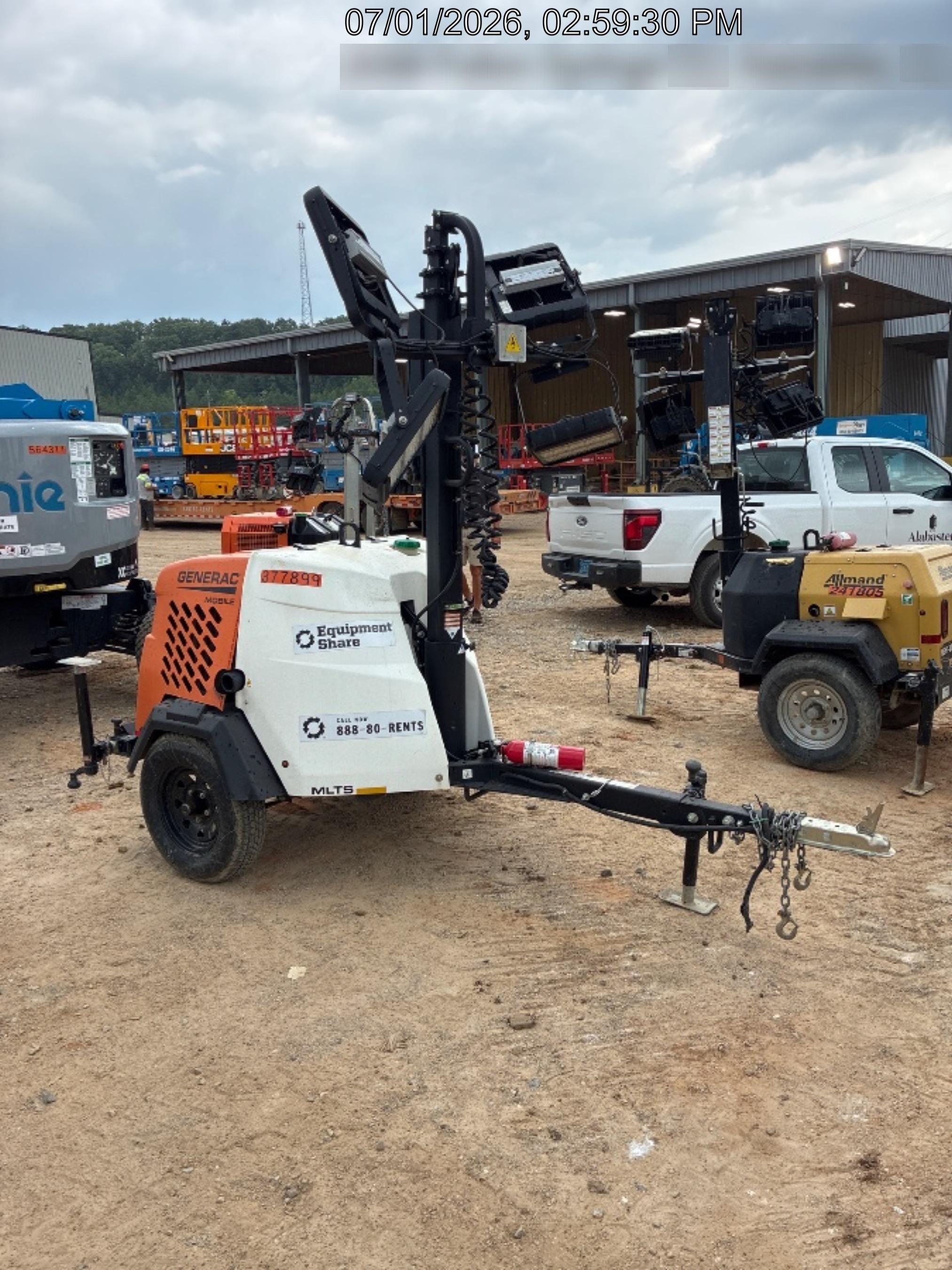 2023 Generac MLT2 Diesel, Flex Switch 120V Input, Powerzone Controller, 
(4) 320W LED Lights, 4kW Generator, 39.9 Gal Fuel Tank, 2" Ball, T3