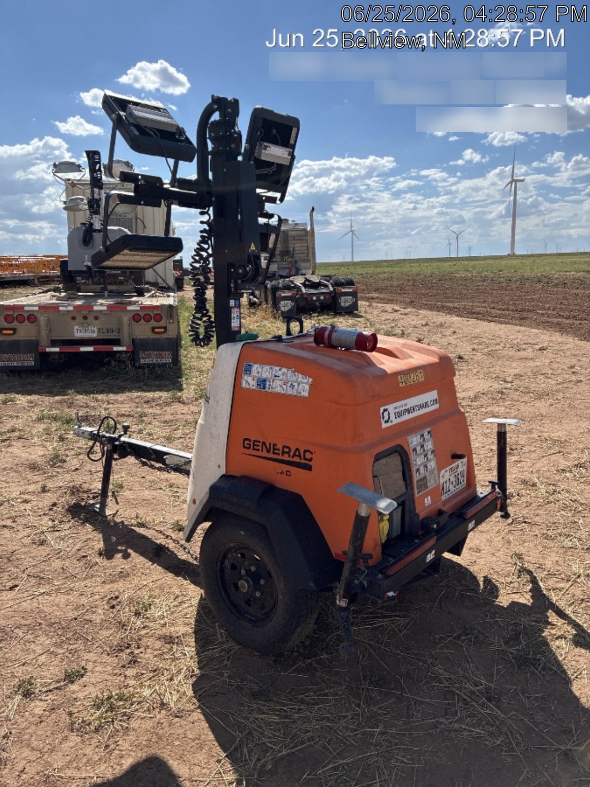2024 Generac MLT2 Diesel, Flex Switch 120V Input, Powerzone Controller, 
(4) 320W LED Lights, 4kW Generator, 39.9 Gal Fuel Tank, 2" Ball, T3