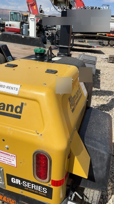 2022 Allmand NLV3GR (4) LED Light Fixture 350W, 23' Vertical Mast, 3kW Prime, Towable, ES Decals, T3