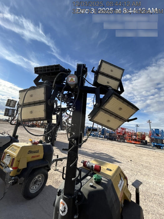 2022 Allmand NLV3GR (4) LED Light Fixture 350W, 23' Vertical Mast, 3kW Prime, Towable, ES Decals, T3