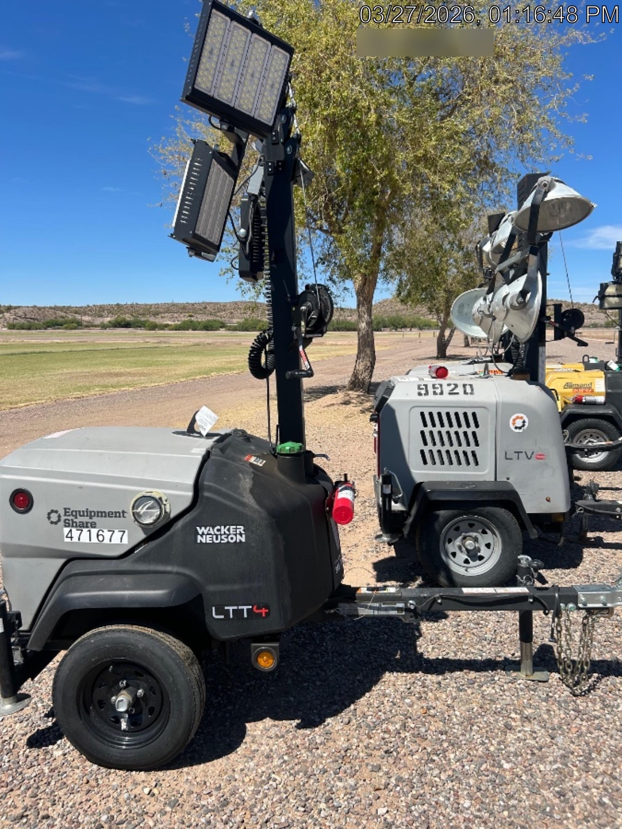 2024 Wacker Neuson LTT4 Diesel, Kohler KDW702, Deep Sea Controller, Auto Start, LED 320W, Bypass Outlet, T3