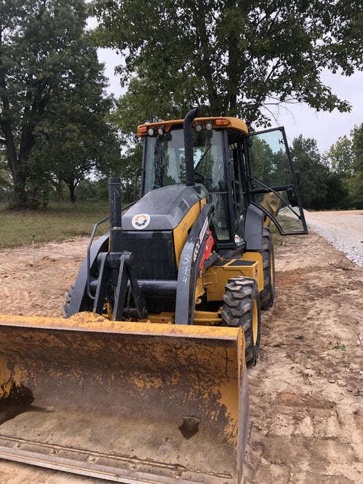 2020 John Deere 410L - Extendable Stick Cab/Heat/Air, 4WD, Extendable Stick, Pilot Controls, 2 Way Hydraulics, TAG Manual QC