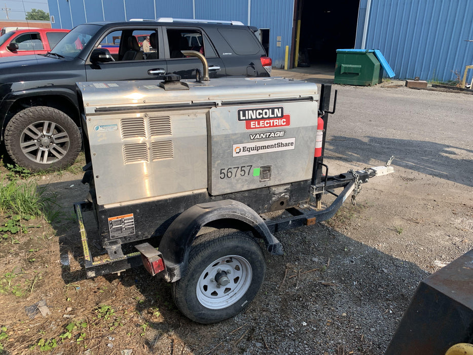 2019 Lincoln Electric Vantage 322 Welder Ready-Pak 3, Two wheel trailer, Fender and Light kit, Cable Rack