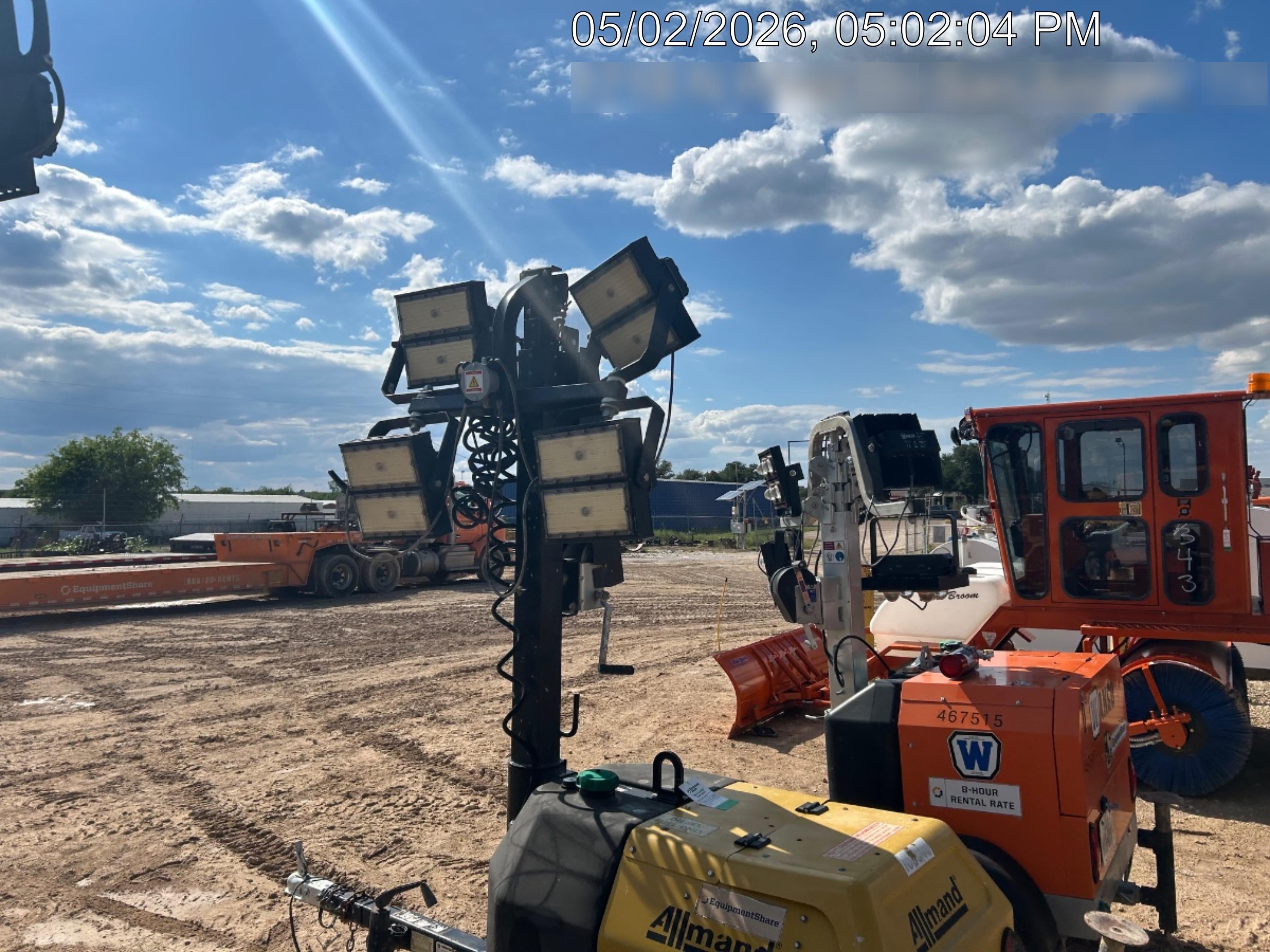 2021 Allmand NLV3GR (4) LED Light Fixture 350W, 23' Vertical Mast, 3kW Prime, Towable, Deep Sea L401, Leveling Jacks, Yanmar T4F 5.8hp