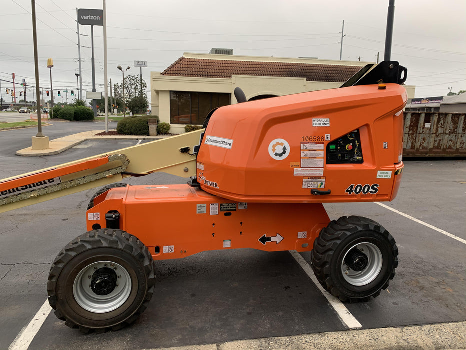 2020 JLG 400S Deutz Diesel, 4wd, FF Tires, Inward Self Closing Gate, Tool Tray, Beacon, 7.5kW Generator