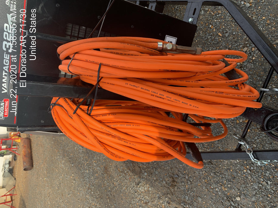 2019 Lincoln Electric Vantage 322 Ready-Pak 3, Two Wheel Trailer, Fender and Light Kit, Cable Rack