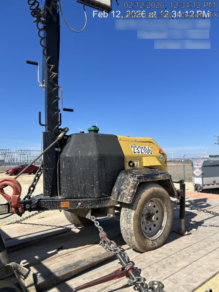 2022 Allmand NLV3GR (4) LED Light Fixture 350W, 23' Vertical Mast, 3kW Prime, Towable, Deep Sea L401, Leveling Jacks, Yanmar T4F 5.8hp