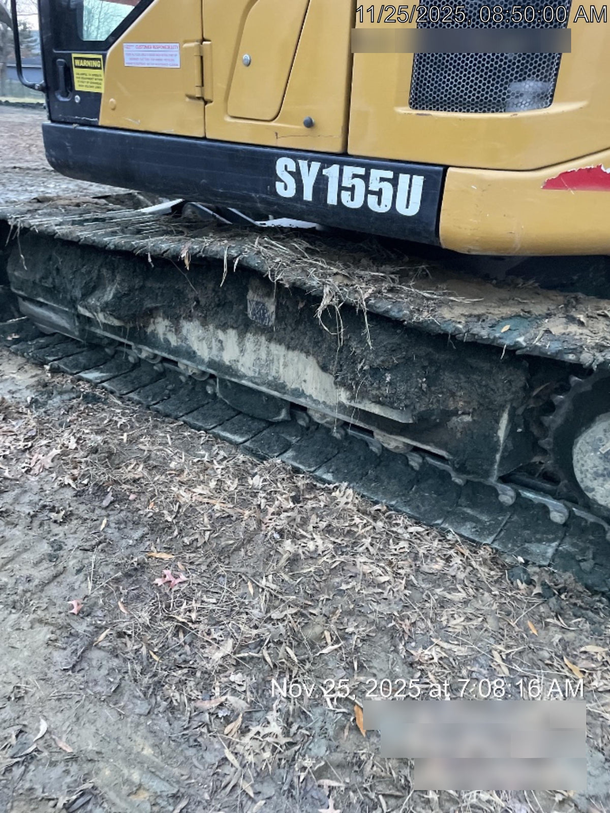 2020 Sany SY155U Rubber Tracks, Front Blade