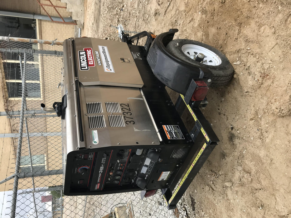 2019 Lincoln Electric Vantage 322 Ready-Pak 3, Two Wheel Trailer, Fender and Light Kit, Cable Rack