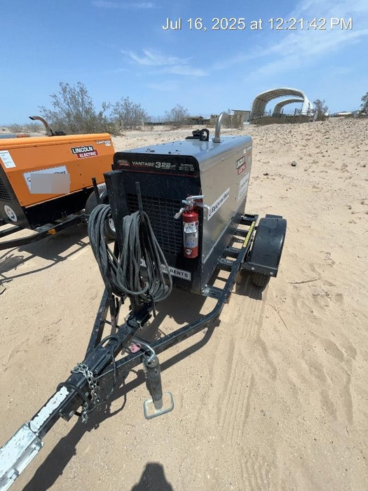 2019 Lincoln Electric Vantage 322 Welder Ready-Pak 3, Two wheel trailer, Fender and Light kit, Cable Rack