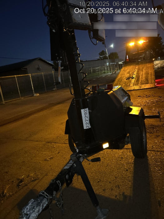 2022 Allmand NLV3GR (4) LED Light Fixture 350W, 23' Vertical Mast, 3kW Prime, Towable, Deep Sea L401, Leveling Jacks, Yanmar T4F 5.8hp