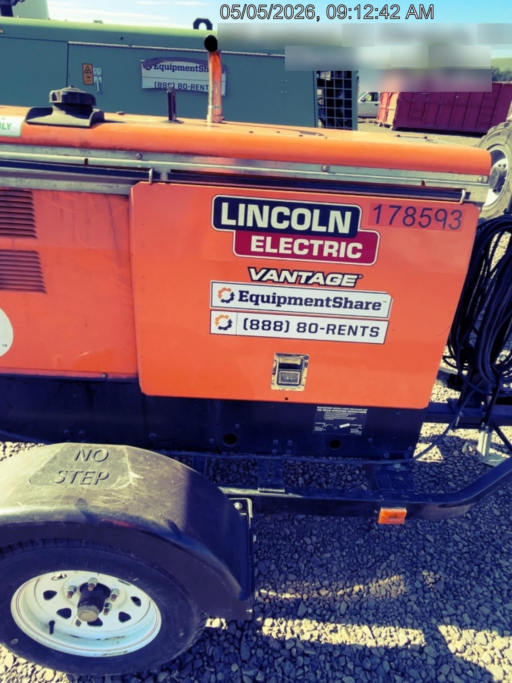2021 Lincoln Electric Vantage 322 Vantage 322 Ready Pak 3 w/ Decals, ORANGE (includes trailer, cable rack, fender light kit) NO Telematics