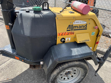 2021 Allmand NLV3GR (4) LED Light Fixture 350W, 23' Vertical Mast, 3kW Prime, Towable, Deep Sea L401, Leveling Jacks, Yanmar T4F 5.8hp