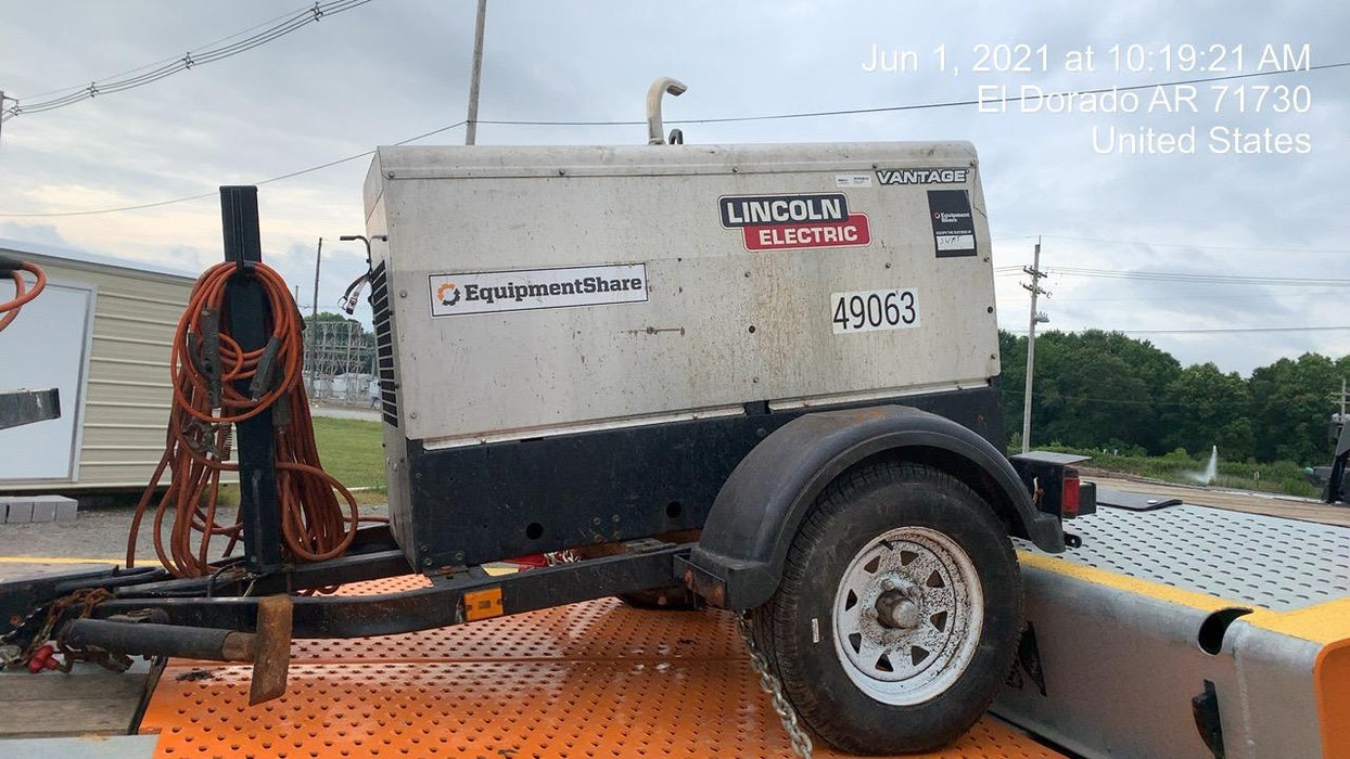 2019 Lincoln Electric Vantage 322 Ready-Pak 3, Two Wheel Trailer, Fender and Light Kit, Cable Rack