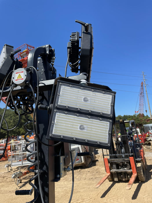 2022 Allmand NLV3GR (4) LED Light Fixture 350W, 23' Vertical Mast, 3kW Prime, Towable, Deep Sea L401, Leveling Jacks, Yanmar T4F 5.8hp