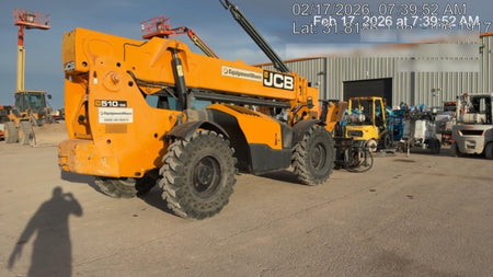 2018 JCB 510-56 JCB 510-56 Telehandler 74 HP w/CAB/HVAC, Beacon, Worklights, Aux Hydraulics, Solid Tires, 60" Carriage/Forks