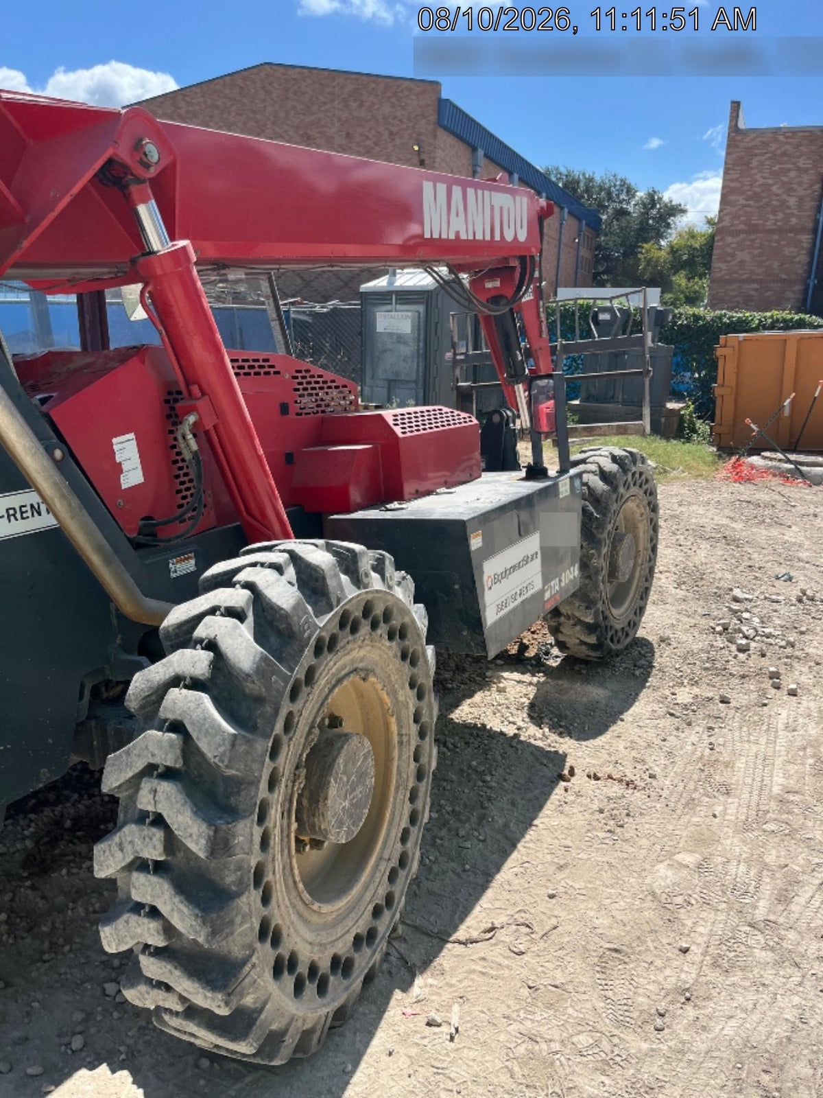 2019 Manitou MTA8044 MTA 8044 - 74 HP T4, Canopy, Worklights/Strobe, Beacon, 66" Carriage, 48" Forks, Solid Tires, Lift Hook, Aux Hydraulics