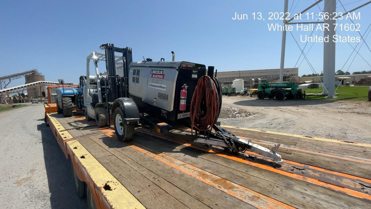 2019 Lincoln Electric Vantage 322 Ready-Pak 3, Two Wheel Trailer, Fender and Light Kit, Cable Rack