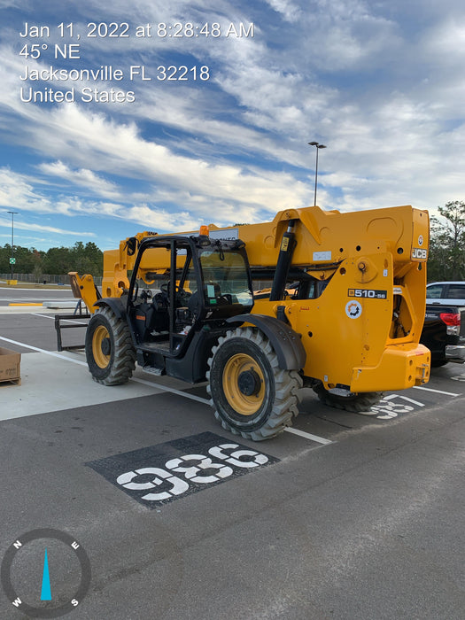2020 JCB 510-56 Canopy, Solid Tires, Work Lights, Beacon, Aux Hydraulics, Back up Alarm, Lifting Eye, ES Decals