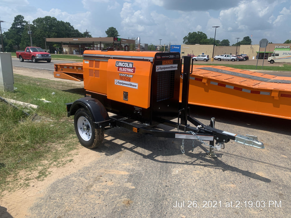 2021 Lincoln Electric Vantage 322 Vantage 322 Ready Pak 3 w/ Decals, ORANGE (includes trailer, cable rack, fender light kit) NO Telematics