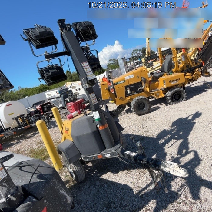 2021 Allmand NLV3GR (4) LED Light Fixture 350W, 23' Vertical Mast, 3kW Prime, Towable, Deep Sea L401, Leveling Jacks, Yanmar T4F 5.8hp