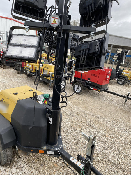 2022 Allmand NLV3GR (4) LED Light Fixture 350W, 23' Vertical Mast, 3kW Prime, Towable, Deep Sea L401, Leveling Jacks, Yanmar T4F 5.8hp