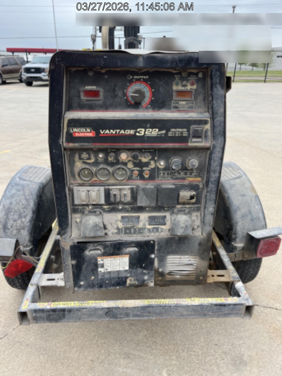 2018 Lincoln Electric Vantage 322 Lincoln Vantage 322 Welder Ready Pak 3 - Vantage 322, Trailer, Fender and light kit, Cable rack