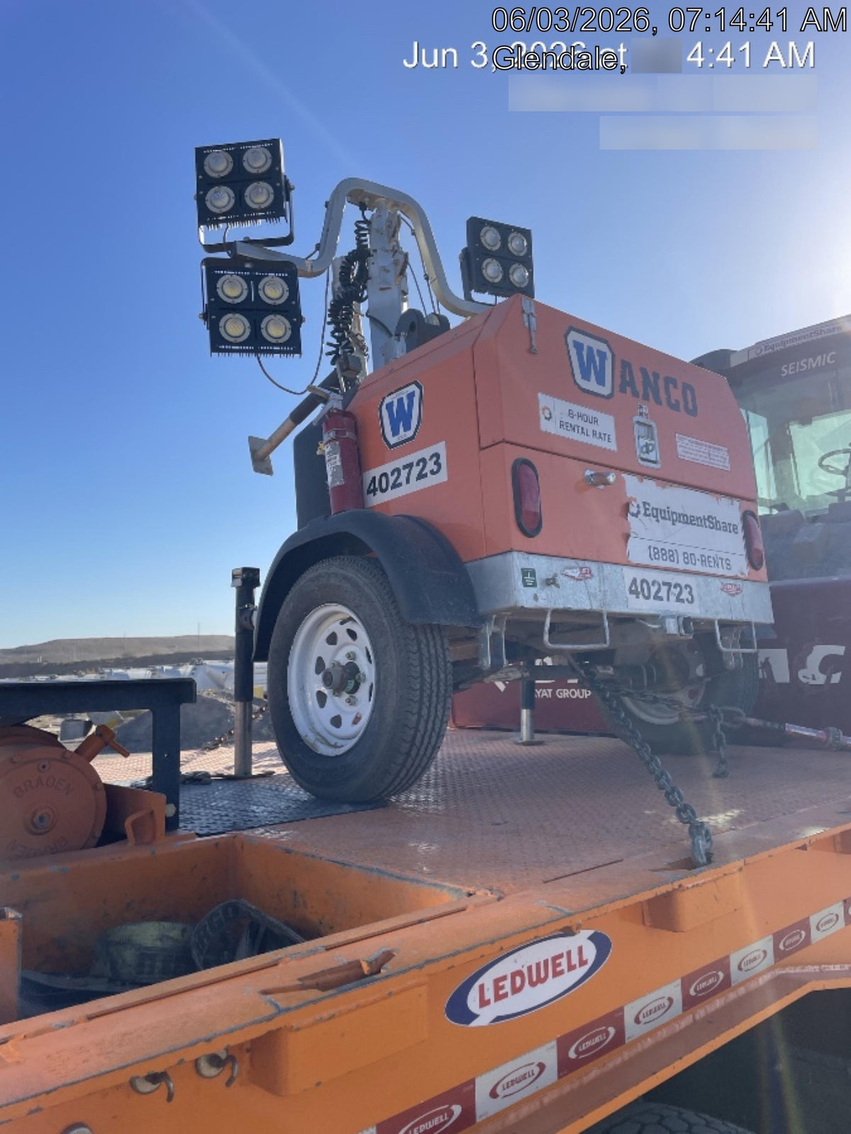 2024 Wanco WLTT-4MM4K Diesel, Deep Sea Controller, Shore Power Plug, Auto Start, (4) 350W LED Floodlights, 4kW Generator, 60 Gal Fuel Tank, 2" Ball, T3