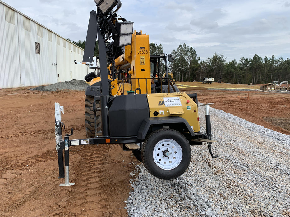 2021 Allmand NLV3GR (4) LED Light Fixture 350W, 23' Vertical Mast, 3kW Prime, Towable, Deep Sea L401, Leveling Jacks, Yanmar T4F 5.8hp