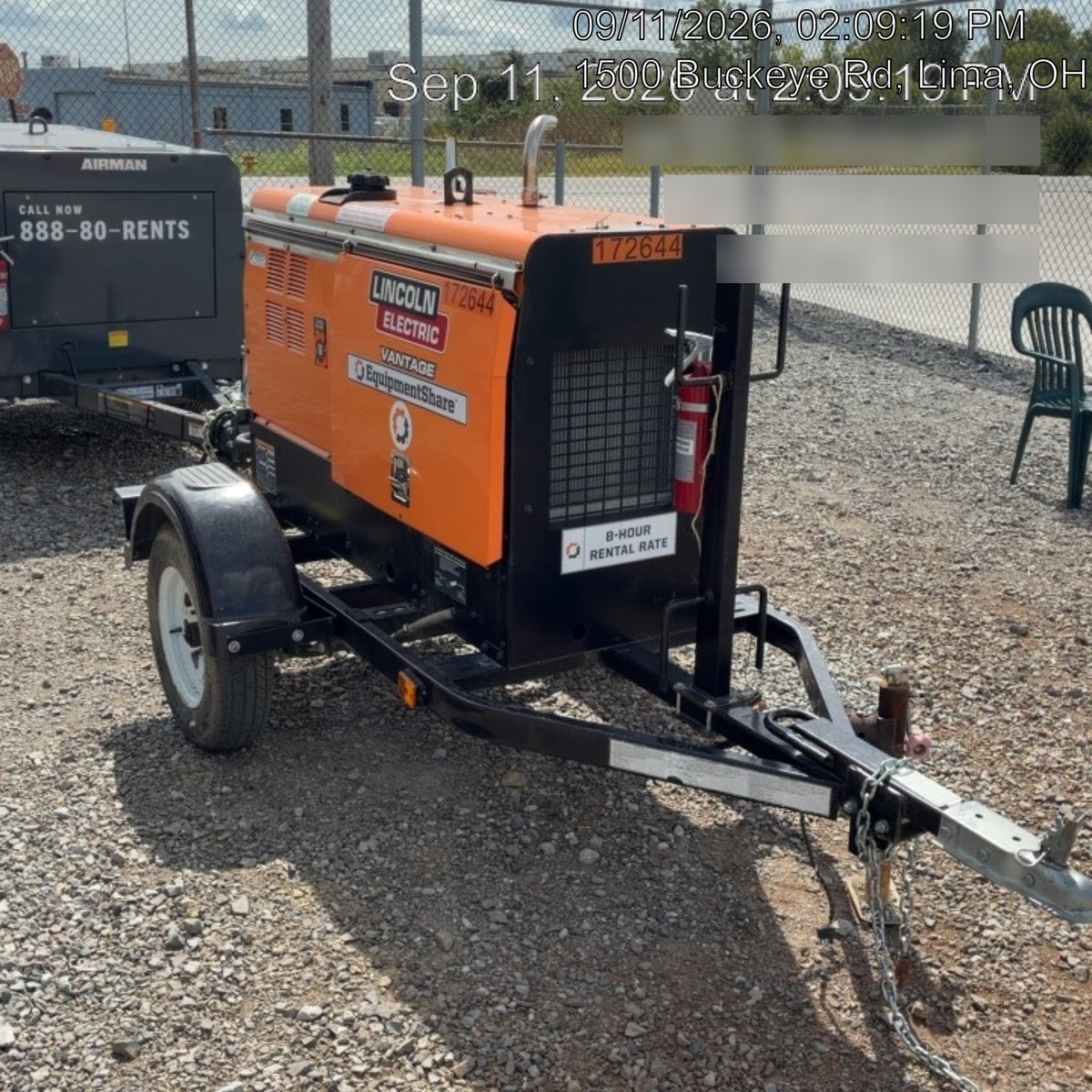 2021 Lincoln Electric Vantage 322 Vantage 322 Ready Pak 3 w/ Decals, ORANGE (includes trailer, cable rack, fender light kit) NO Telematics