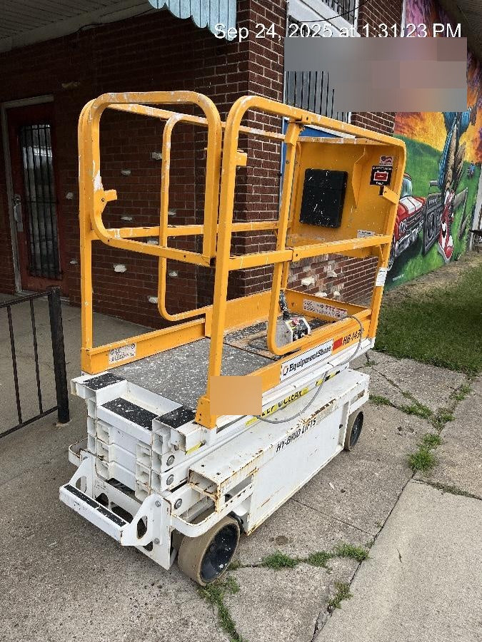 Custom Equipment HB-1430 <ul>
 <li>Hy-Brid Scissor Lift</li>
  <li>Platform capacity up to 670 lbs.</li>
  <li>Working height up to 20 ft</li>
  <li>Weighs under 1,700 lbs.</li>
  <li>Non-marking wheels </li>
</ul>