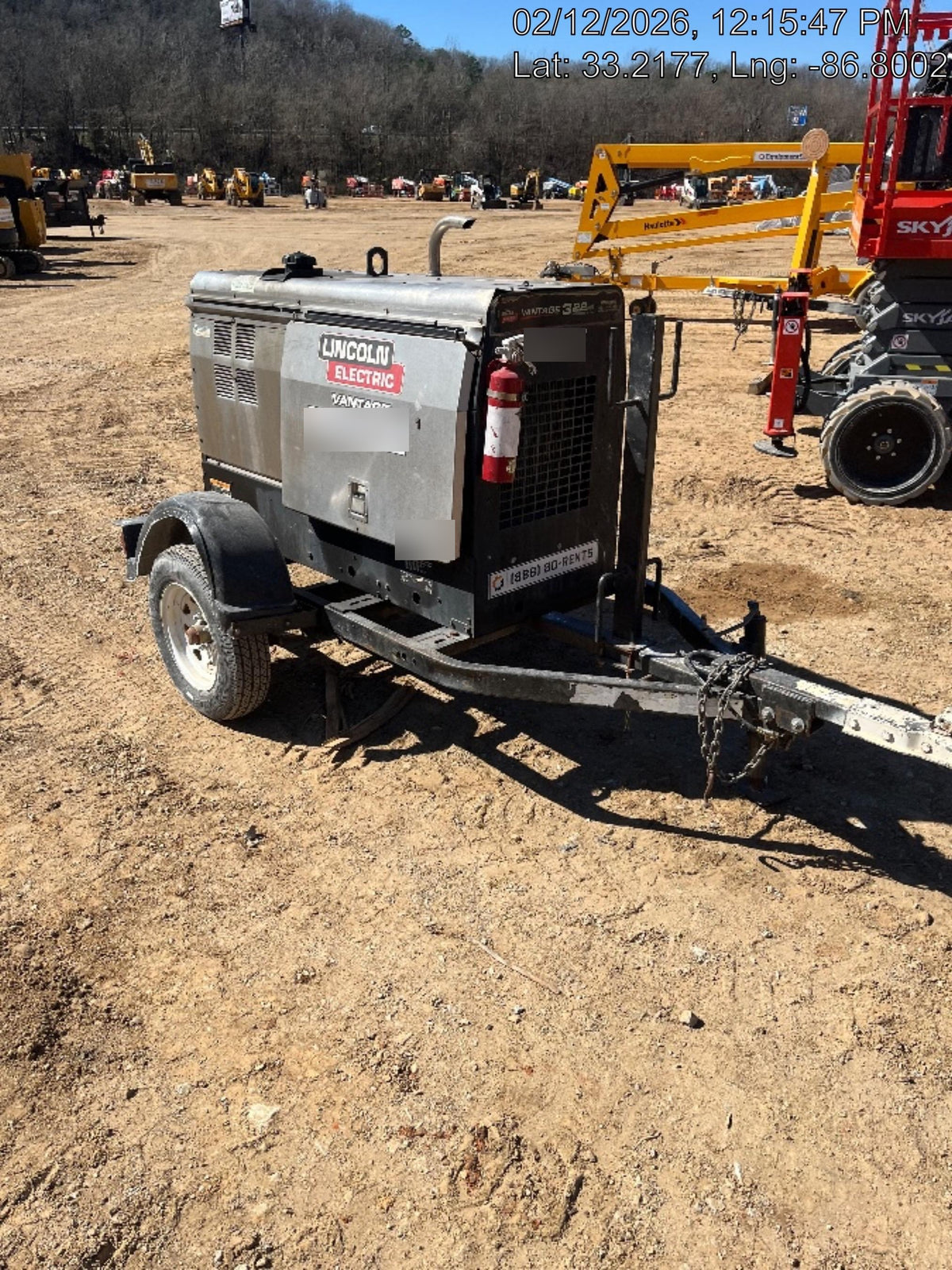 2019 Lincoln Electric Vantage 322 Welder Ready-Pak 3, Two wheel trailer, Fender and Light kit, Cable Rack