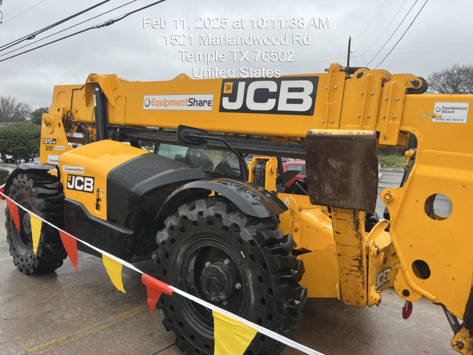2019 JCB 510-56 74 HP w/Open ROPS, Beacon, Aux Hydraulics, Worklights, Solid Tires
