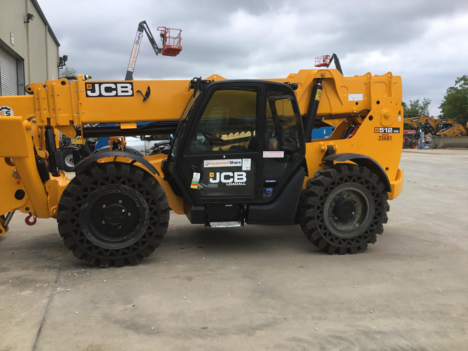 2019 JCB 512-56 109 HP w/CAB/HVAC, Beacon, Aux Hydraulics, Worklights, Solid Tires
