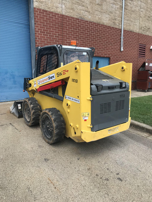 Wacker Neuson SW24 Wacker Neuson SW24 8K Wheeled Skid Loader, Cab/Heat/AC , ISO , Bucket Leveling, Solid Tires, 75" Bucket LP w/ Teeth