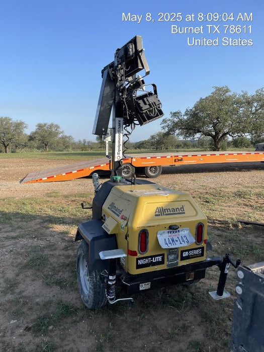 2022 Allmand NLV3GR (4) LED Light Fixture 350W, 23' Vertical Mast, 3kW Prime, Towable, ES Decals, T3