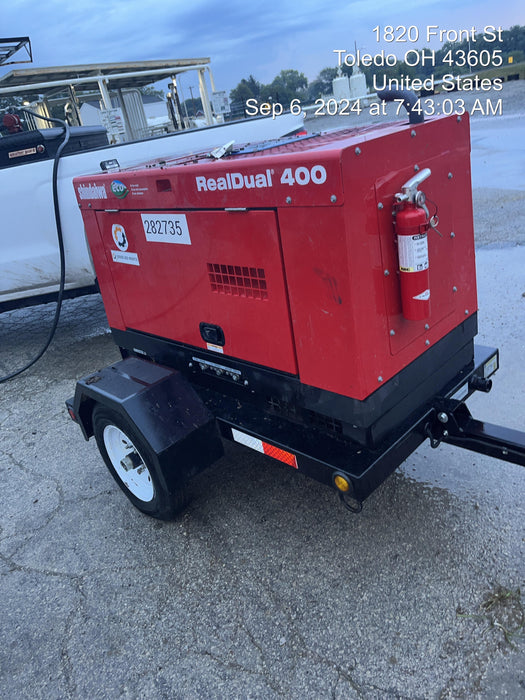 2022 Shindaiwa DGW400MDL Kubota D902 Engine, 23 HP, Dual Op Welder, Wire, Arc, Droop Stick, Tig, and CC Stick Functionality, Simulphase, 3 Phase and 1 Phase Gen Output, Single Axle NB Trlr, Slr Trckl Chrg 12V 12W, Fire Ext