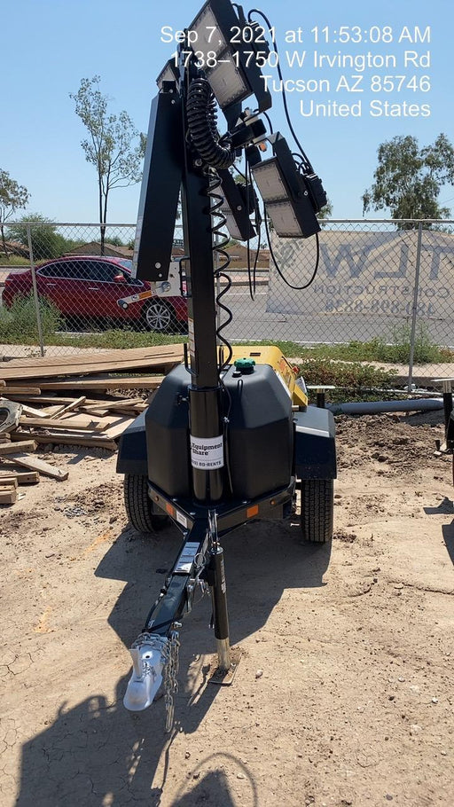 2021 Allmand NLV3GR (4) LED Light Fixture 350W, 23' Vertical Mast, 3kW Prime, Towable, Deep Sea L401, Leveling Jacks, Yanmar T4F 5.8hp